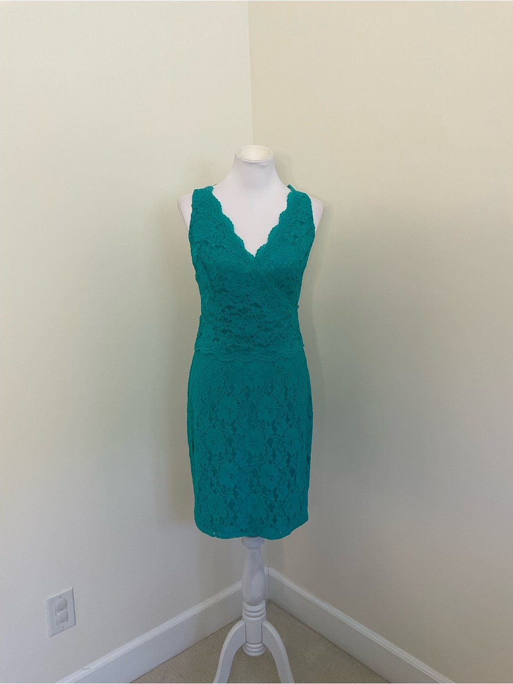Lauren Ralph Lauren Sleeveless Lace Midi Dress in Teal